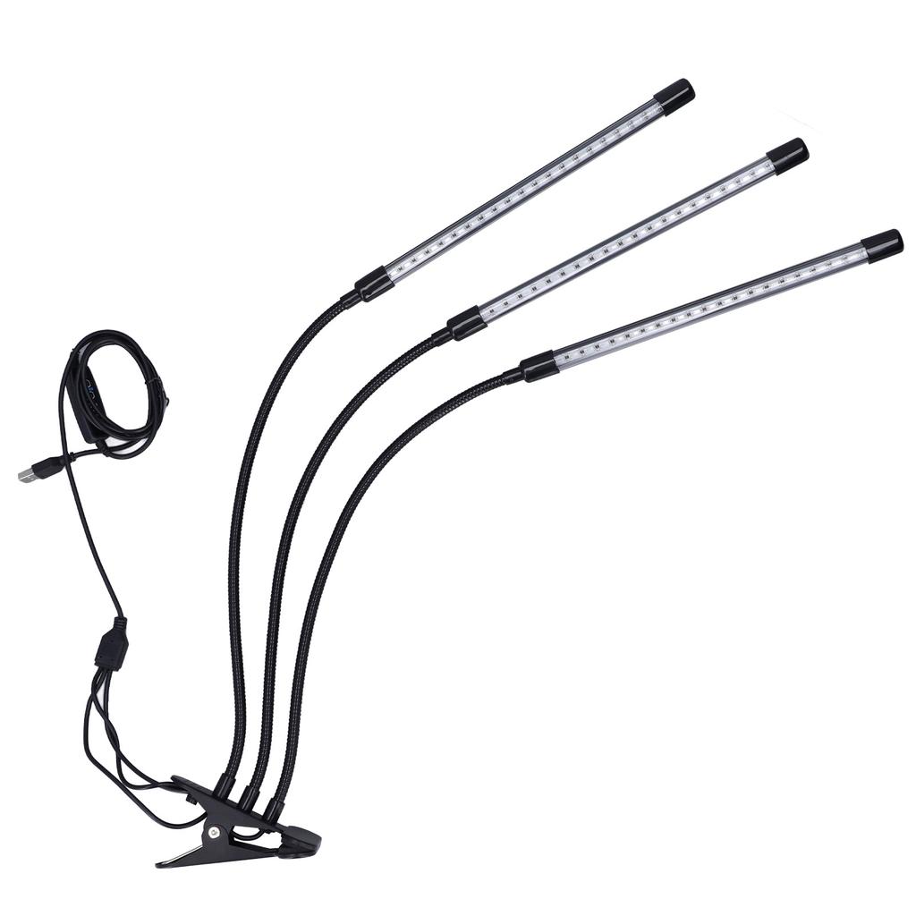 Pflanzenlampe Rot Blau Timing Einstellbarer Winkel Hell USB-betrieben 3 Köpfe LED Pflanzenlampen für Gartenarbeit Topfpflanzen