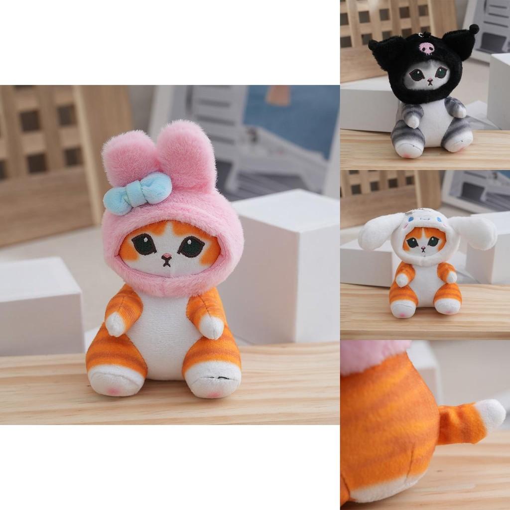 Adorable Plush Sanrio Shark Cat Backpack Keychain Doll Pendant For Creative Gifts