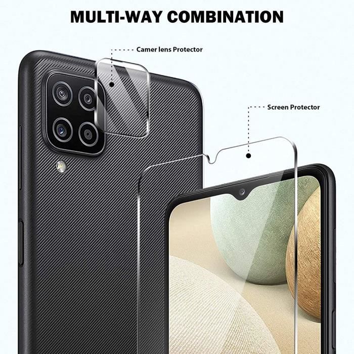 Protecteur d'écran - Samsung - Galaxy A12 - Verre Trempé 9H - 2 Pack - Protection Caméra Arrière