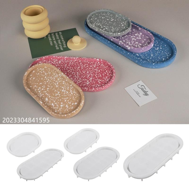Stampo in Silicone per Sottobicchiere Ovale Stampo per Posacenere Fai da Te Stampo per Vassoio in Cemento e Gesso Stampo per Colata in Resina Epossidica Sottobicchiere Stampi Artigianato Decorazione per la Casa