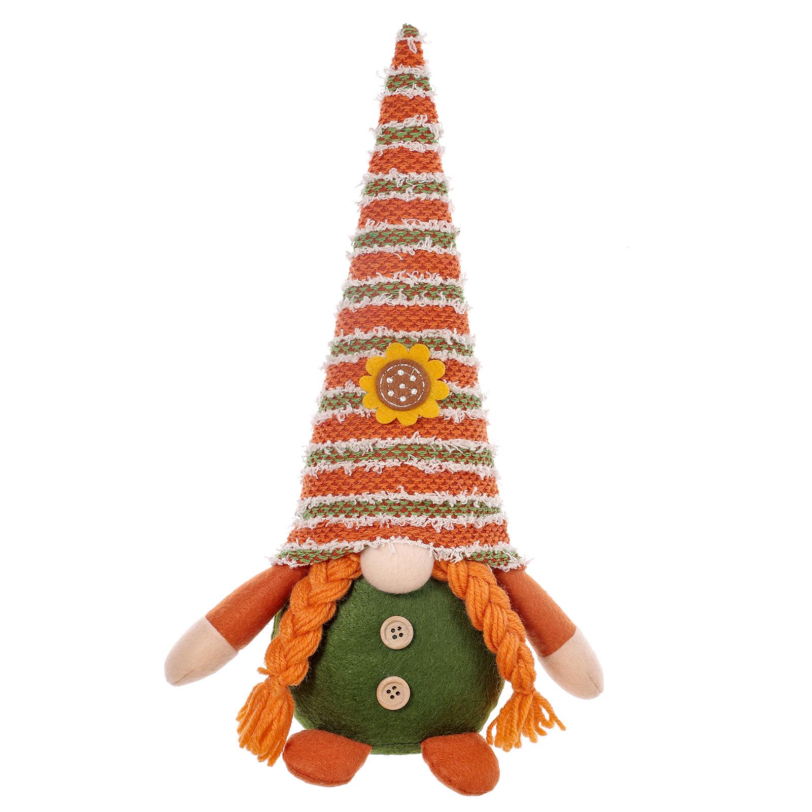 Thanksgiving Autumn Harvest Pumpkin & Maple Leaf Standing Ornament