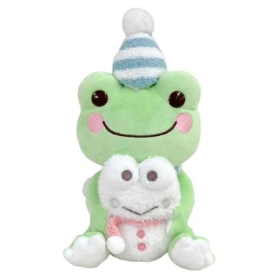 Nakajima Corporation Kerokero Keroppi X Frog Pickles Snowman Pickles Plush Toy S 204318-24 H18 X W11 X D13cm