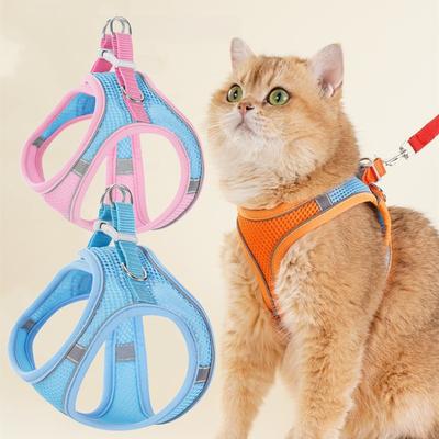 1 Stück Katze Hund Geschirr Weste Brustleine Set Reflektierend Atmungsaktiv Verstellbar Outdoor Spaziergang Haustier Geschirr für Kleine Mittelgroße Hunde