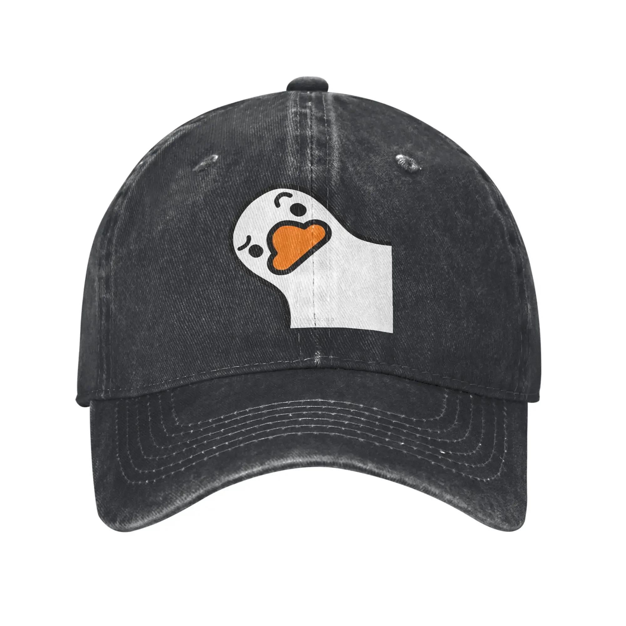 

Summer White Goose Hey Bro Baseball Cap Sun Hot Sale Print Washed Trucker Hat Unisex Adult Casual Running Hippie Baseball Caps One Size