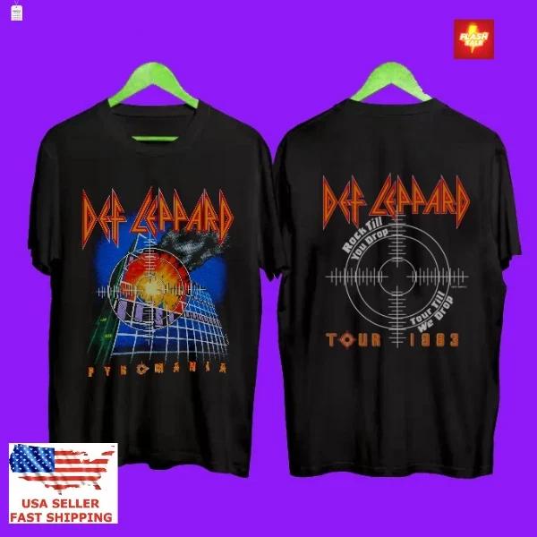 New Apparel 1983 Def Leppard Pyromania Tour Unisex Tee Merch Concert 2XL