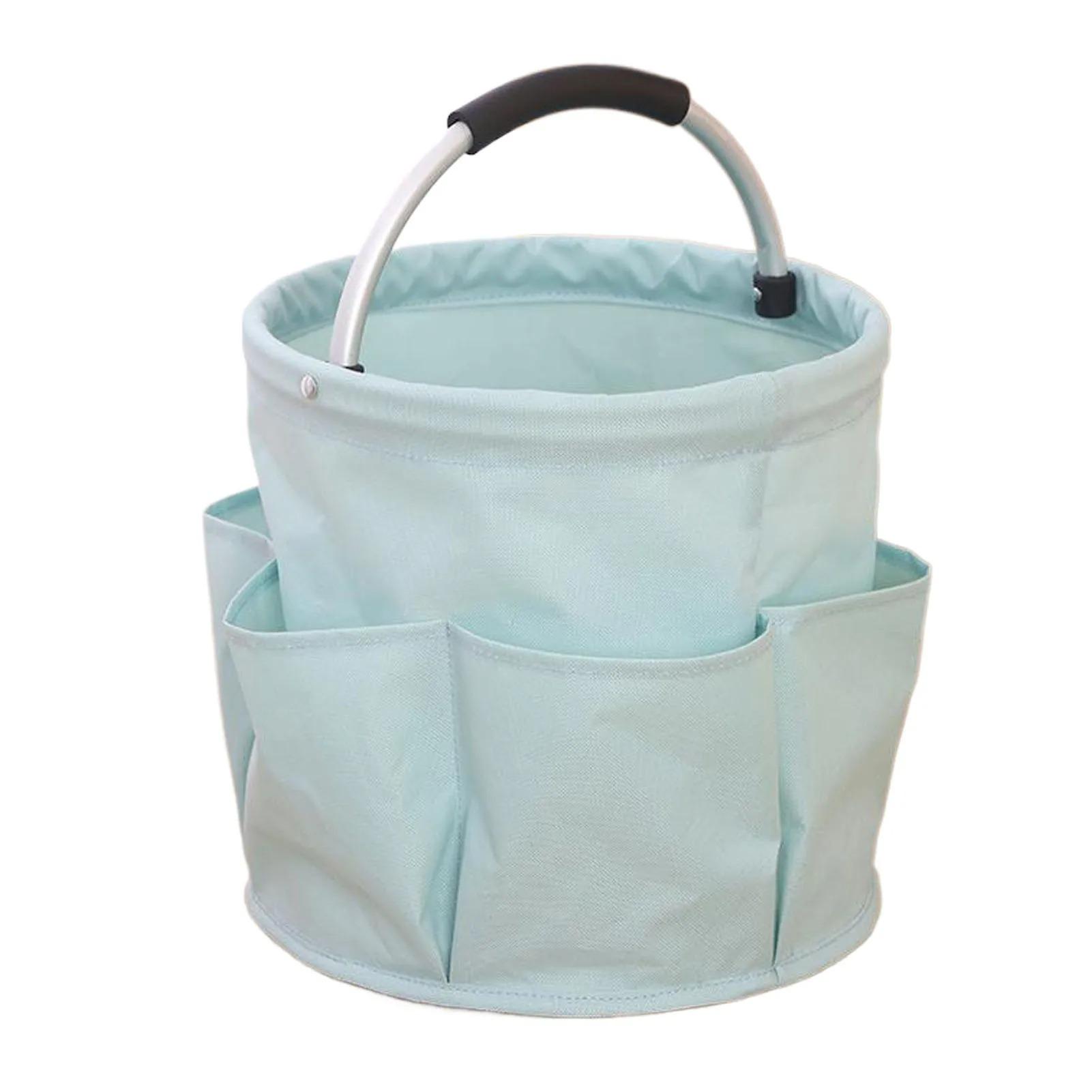 

1PC Large Storage Organiser Bag Folding Basket Picnic Tote Outdoor Cleaning Caddy with Handle Tool Bag Cleaning Supplies светло-зеленый