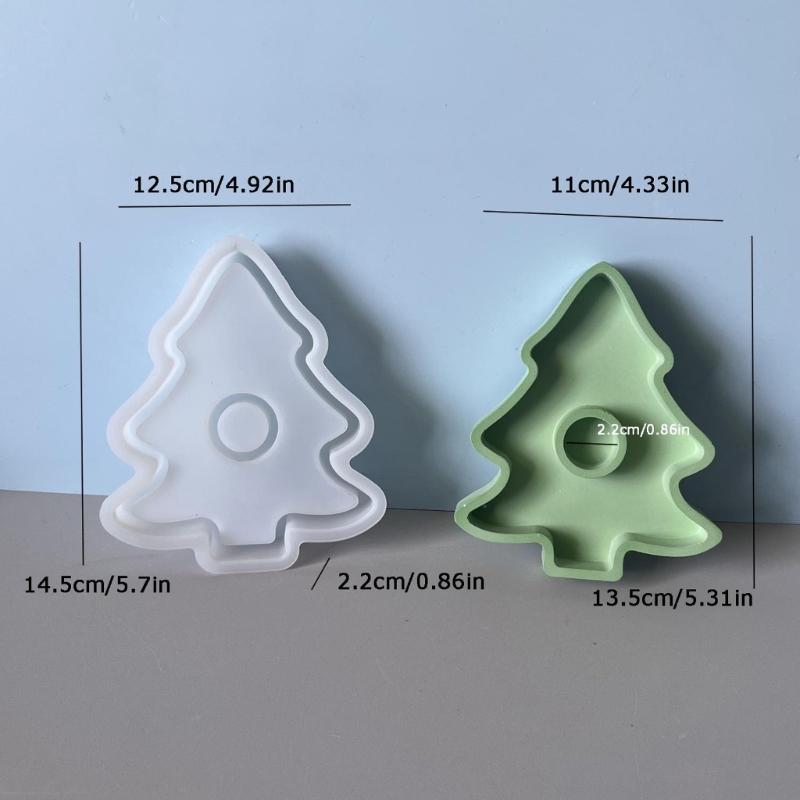 Christmas Tree Candlestick Silicone Mold Food Grade Silicone For Epoxy Resin Making Candle Stand Holder Chocolate Baking
