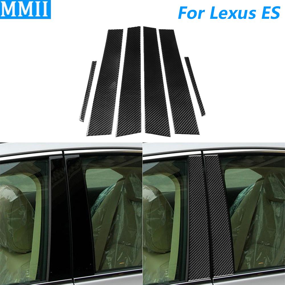 For Lexus ES ES350 ES240 2006-2012 Real Carbon Fiber External Door B-pillar Panel Cover Trim Car Accessories Decoration Sticker