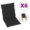 Day and Night - Day and Night Garden Chair Cushion Low Back 6 Pcs Oxford Fabric Black