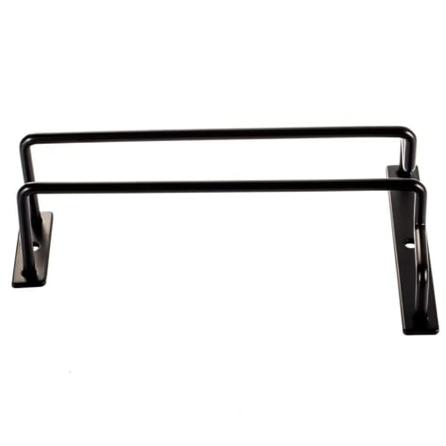 Dianoo 18cm Black Wine Glass Rack, Under-Shelf Wine Glass Holder, Hanging Stemware Rack for Cabinet Kitchen Bar, Set of 2