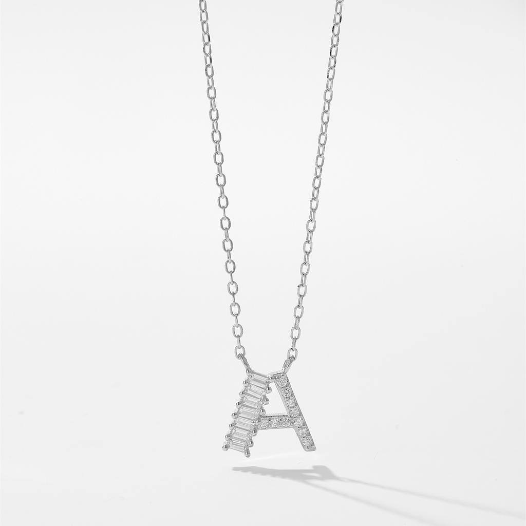 ANDYWEN 925 Sterling Silver Gold Letter Pendant Initial Necklace 2024 Women Fine Fashion Accessories Jewelry