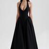 European and American Women's Clothing, New Spring Models, Elegant Temperament V-neck Neck Sexy Dress Dress