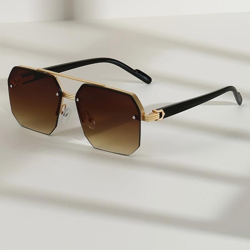 New Stylish Oversized Metal Frame Fashion Glasses for Men and Women Featuring a Dual Beam Design Perfect for Activities
