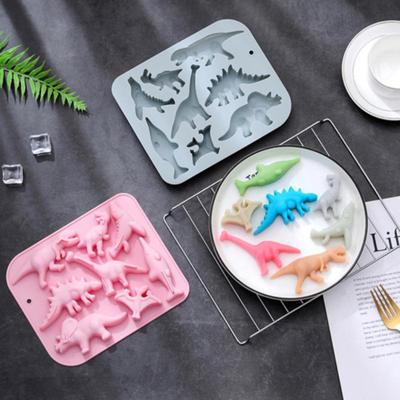 Niedliche Cartoon Dinosaurier Silikonform 3D Dinosaurier Thema DIY Fondant Kuchen Schokoladenform Eiswürfel Kuchenform Backzubehör