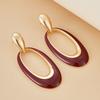 Vintag European and American Style Oval Hollow Pendant Earrings for Women Exaggerated French Charm Jewelry Gift