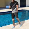 Plus Size Men's Summer Suit Round Neck Short Sleeved Shorts 3D Printed Loose Men's Casual Sports Set