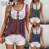 DICFY Women's Fashion Casual Sleeveless U-Neck Blouses & Shirts