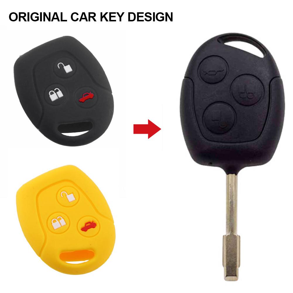 3 Buttons Car Key Case Cover Remote Holder Fob Silicone For Ford MONDEO FIESTA FOCUS C-MAX S-MAX TRANSIT KA GALAXY
