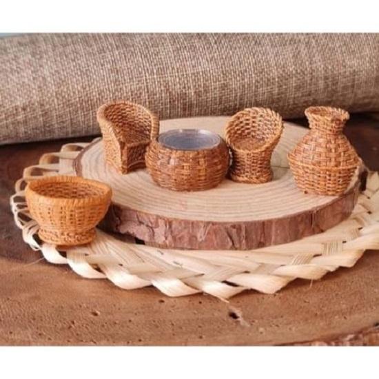 

1 Набор миниатюрной мебели из смолы – 5 предметов | Декоративный экспонат | Подарок для него/нее, для дома, гостиной, офиса, для стола, приборной панели автомобиля