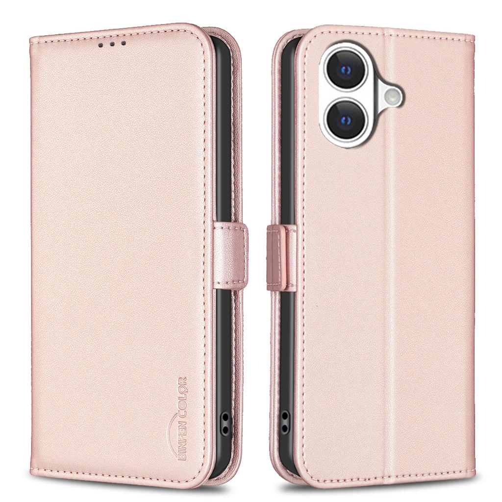 For iPhone 17 Case BINFEN COLOR BF31 PU Leather Flip Folio Phone Wallet Cover