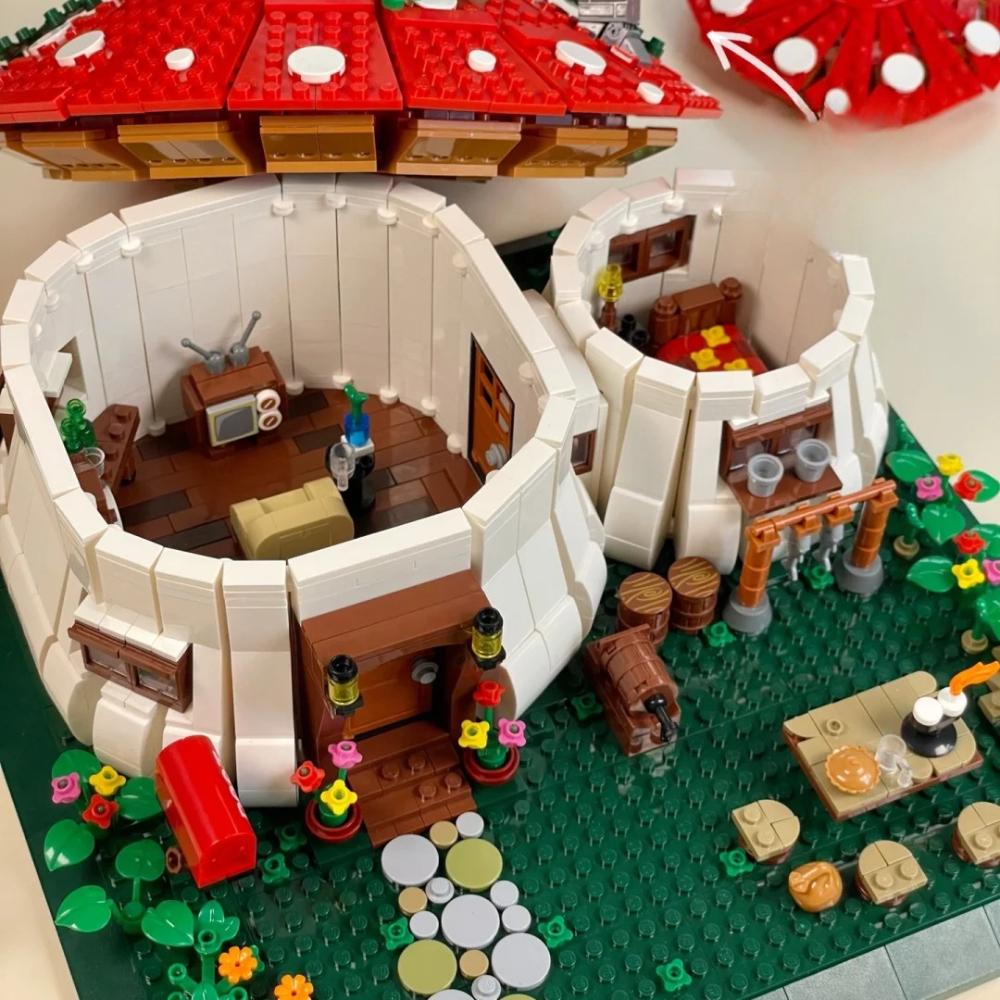 2233PCS Blocchi da Costruzione Casa Fungo da Favola Architettura del Villaggio Micro Mini Mattoncini da Assemblare Regali di Compleanno per Bambina
