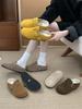 Birkenstocks small inner height increase 5CM~ women's thick-soled half-drag velvet autumn and winter cotton shoes new bag head slippers