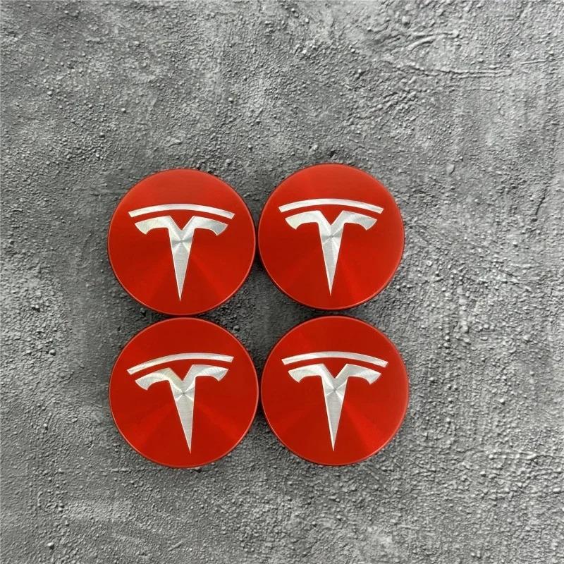 QRZL4 Tesla 56mm Wheel Center Caps 4Pcs Set - Original Style Hub Covers for Model 3 Y X S Auto Parts