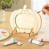 Herbst Saisonale Dekoration Holz Kürbis Fotorahmen Halloween Thanksgiving DIY Bemalbar Bastelartikel für Kinder Leerer Kinder Holz Bilderhalter Ernte Tischdekoration