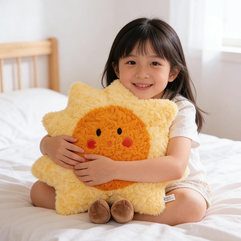 Sky & Moon Plush Toy: Star & Rainbow Cushion Ornament for Living Room Sofa