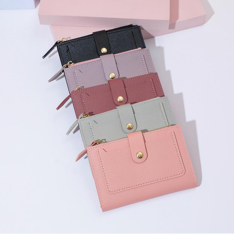 Multi-Functional Card Holder & Zipper Coin Purse with Custom Logo, PU Material, Multiple Card Slots