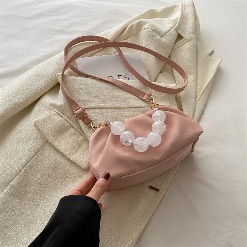 

Складная модная сумка с бисером 2025 новая в иностранном стиле простая на плечо сумка-мессенджер сумка для мелочи сумка для отдыха розовый