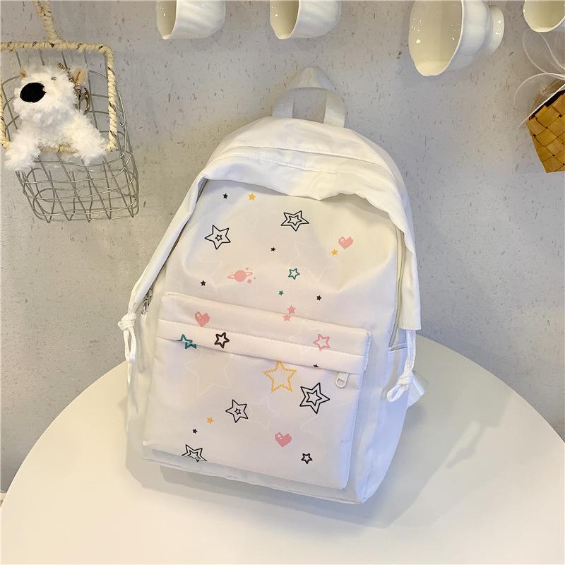Schoolbag Japanese Star Printing Backpack Female Student Schoolbag Large Capacity High Value College Style Junior High School Student Backpack