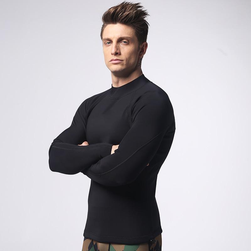 Men's 1.5MM Diving and Surfing Wetsuit Top - Warm & Cold-Proof, Round Neck