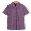 YUZHAOLIN Women's Plaid 100% Cotton Short-Sleeve Shirt
