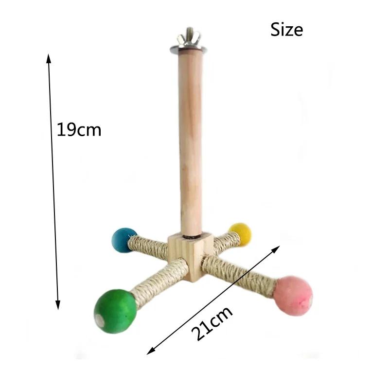 

360 ° Rotating Parrot Bird Toy Solid Wood Bird Exercise Climbing Standing Wooden Toys Pet Parrot Macaw Cage toys Amusing New