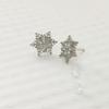 Ladylike Snowflake Stud Earrings – Elegant, Stone-Embellished Ice Flower Design for Women