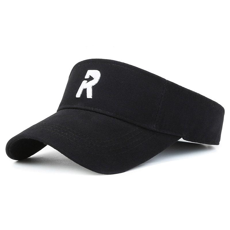 R Cotton Letter Hat Visor Cap Sun Protection Breathable Baseball Gifts Caps