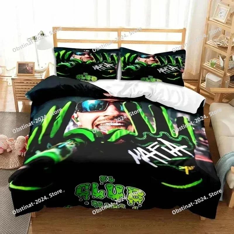 Fashion Ferxxo Feid Rapper Bedding Set Print Single Comforter Quilt Bed Cover Duvet Cover Pillow Case 3 Pieces Kids Adult Size