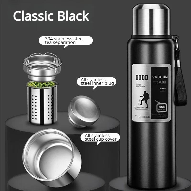 800-2000ML 316 Stainless Steel Thermos Bottle Large Capacity Outdoor Water Bottle Covered Lifting Rope Tumbler Thermo Bottle