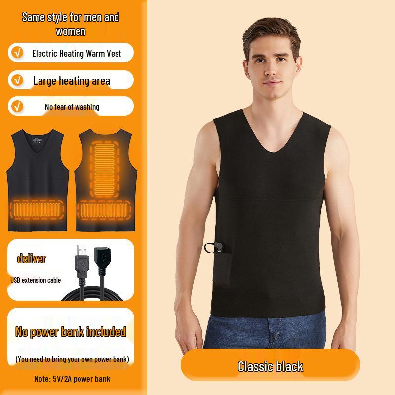 Cozy Seamless Velvet Heated Vest - Unisex Winter Base Layer with Fleece Lining and Free Shipping