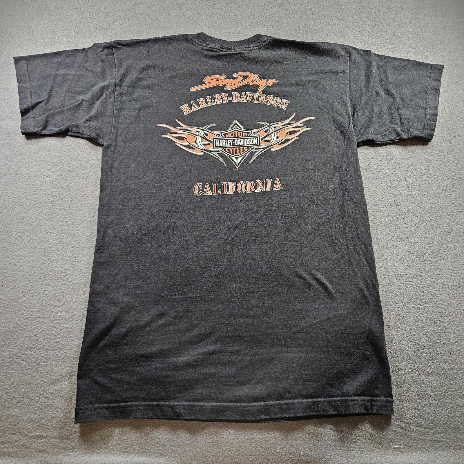 Harley-Davidson Shirt Mens Large San Diego California Double Sided Tee Biker Y2K Unisex T-Shirt XL