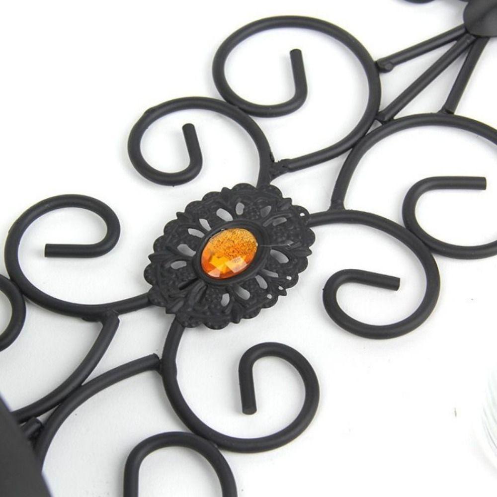 Light Luxury Wall Mounted Candle Holders Iron Art Metal Tealight Ornament Dinner