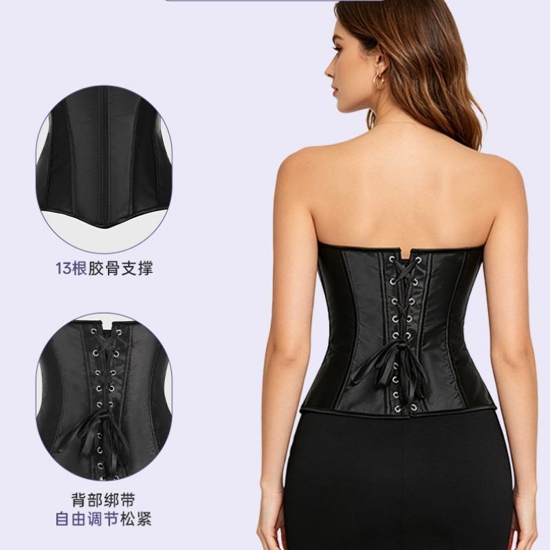 Corsetto modellante a zip in raso da donna per controllo pancia Shapewear snellente Top
