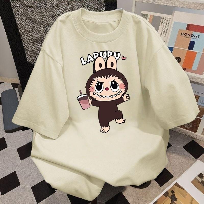 Labubu Summer T-shirt Women Plus Size 3D Pirnt Casual Short Sleeve Tops Tees Clothes