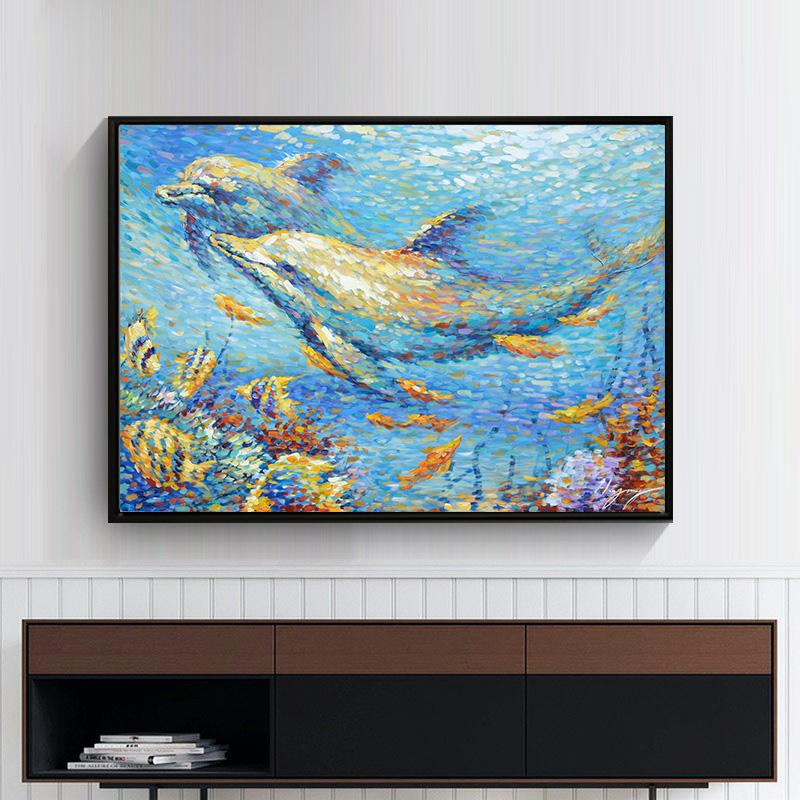 Decorative Canvas Painting Dolphin Art Poster PrintsRoom Wall Decor for Living Room Pictures Cuadros