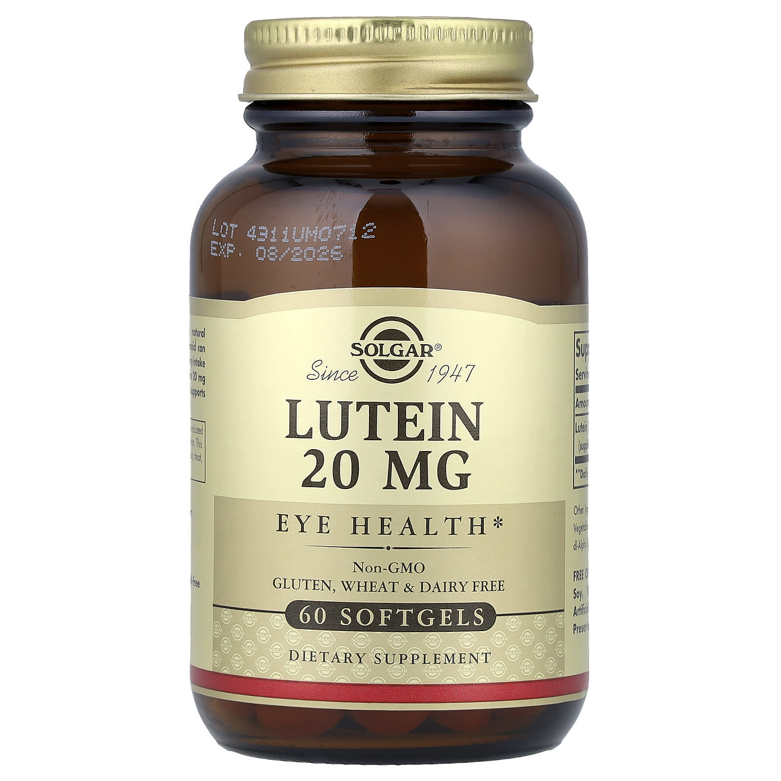 

Lutein, 20Mg, 60 Softgels