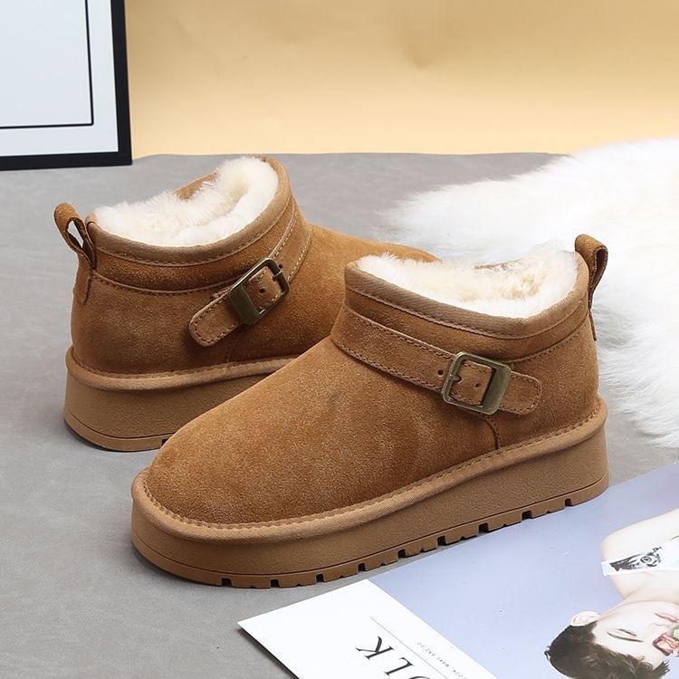 2025 New Thick-soled Velvet Thickened Warm Northeast Snow Boots Women's Winter Non-slip Waterproof Northeast Snow Cotton Shoes
