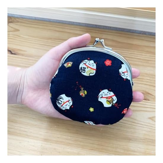Kyosuke Made in Japan Gamaguchi (Clasp) Wallet Pouch, 100% Cotton, Shiba Inu, Approx. 12×11.5cm, Coi