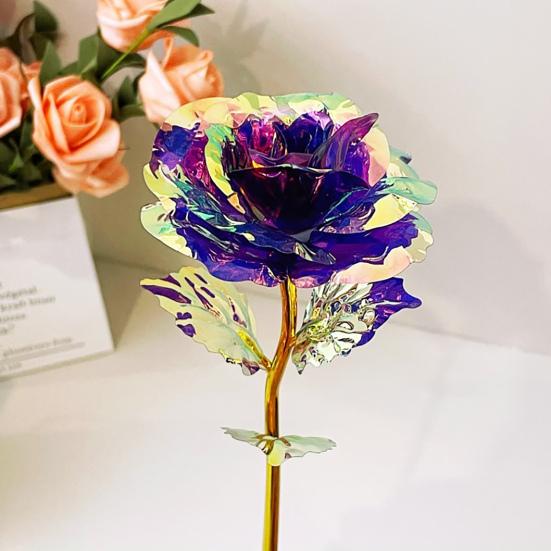 Bunte Künstliche Rose Blume Ewige Regenbogenrose Geschenke mit Lichterkette für Frauen Mädchen Mama Ehefrau Muttertag Valentinstag