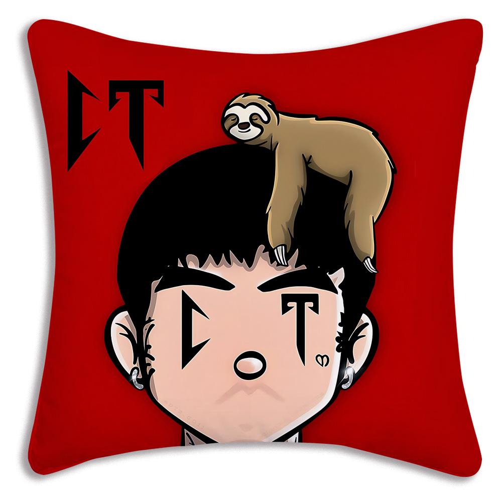 Rapper Natanaels Cano Pillow Covers Cartoon Sofa Decorative Home Double-sided Printing Short Plush Cute Cushion Cover
